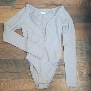 Gray Long Sleeve Bodysuit